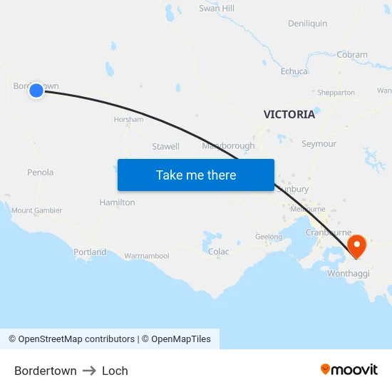 Bordertown to Loch map