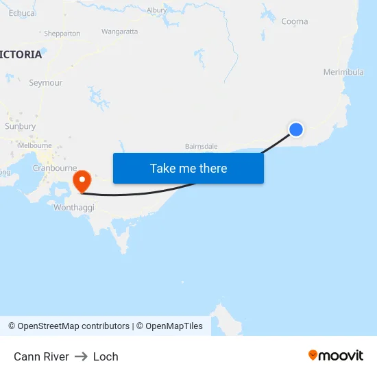 Cann River to Loch map