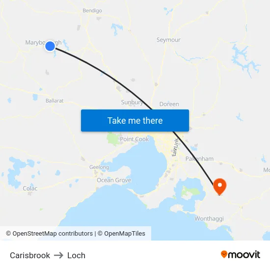 Carisbrook to Loch map