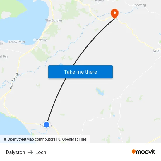 Dalyston to Loch map