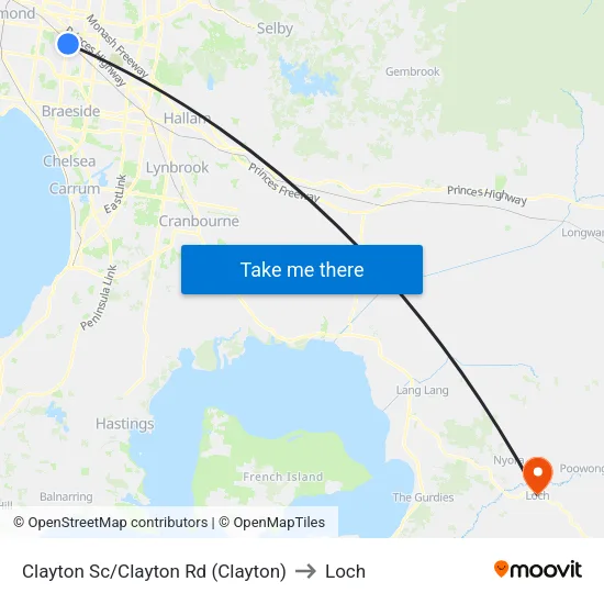 Clayton Sc/Clayton Rd to Loch map