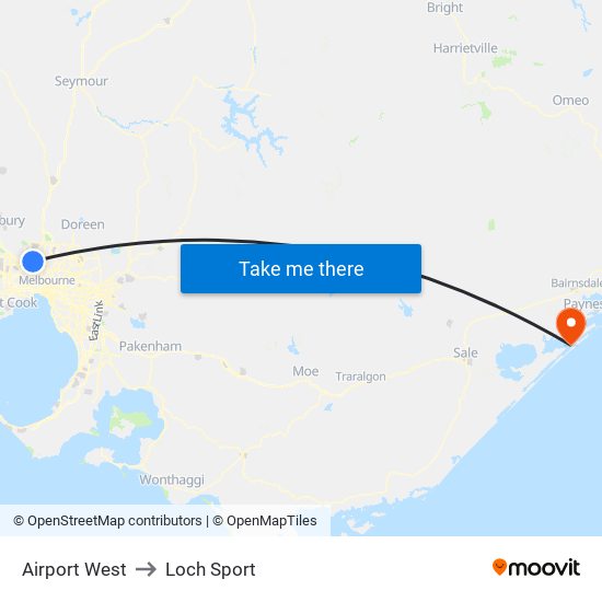 Airport West to Loch Sport map