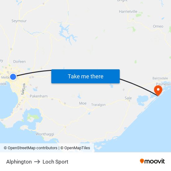 Alphington to Loch Sport map