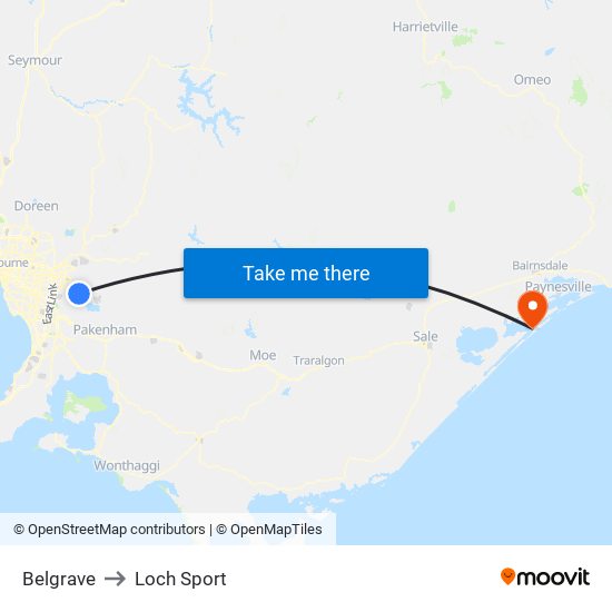 Belgrave to Loch Sport map