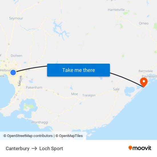 Canterbury to Loch Sport map