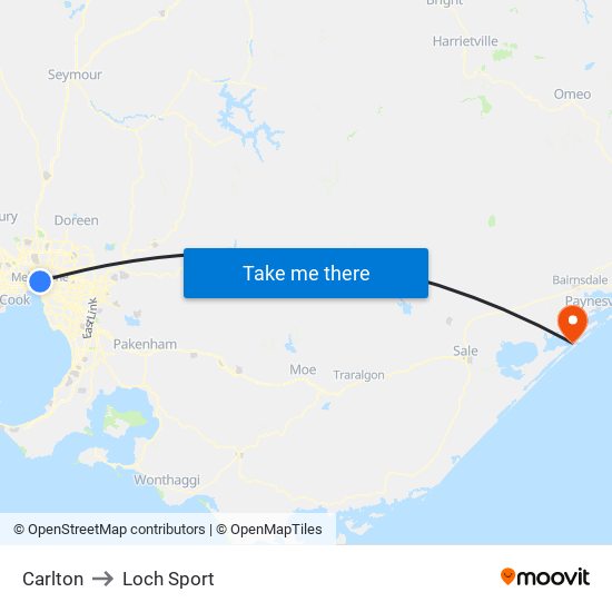 Carlton to Loch Sport map