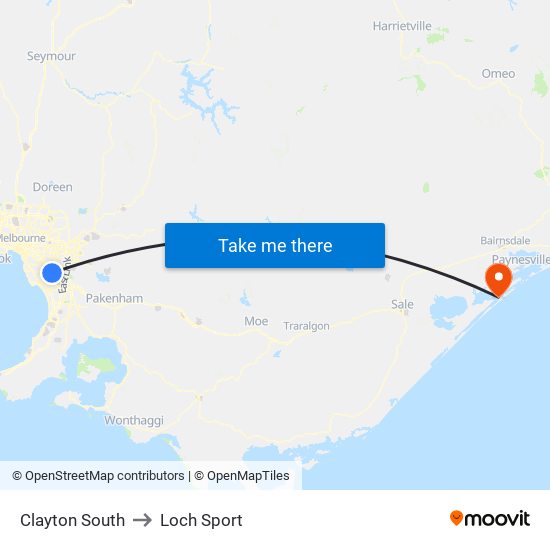 Clayton South to Loch Sport map