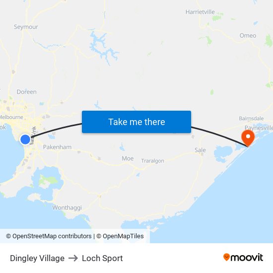 Dingley Village to Loch Sport map