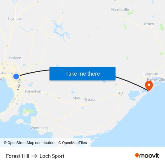 Forest Hill to Loch Sport map