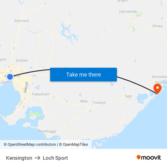 Kensington to Loch Sport map