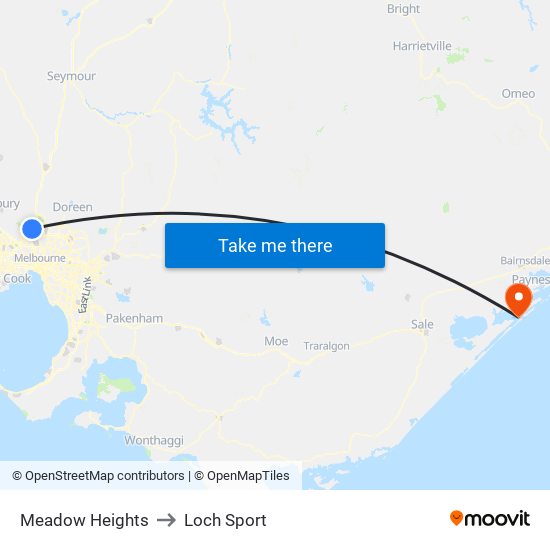 Meadow Heights to Loch Sport map