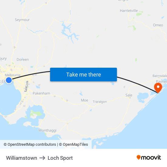 Williamstown to Loch Sport map