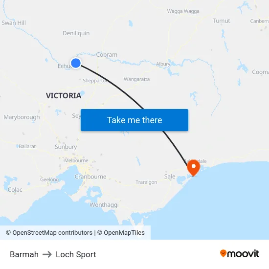 Barmah to Loch Sport map