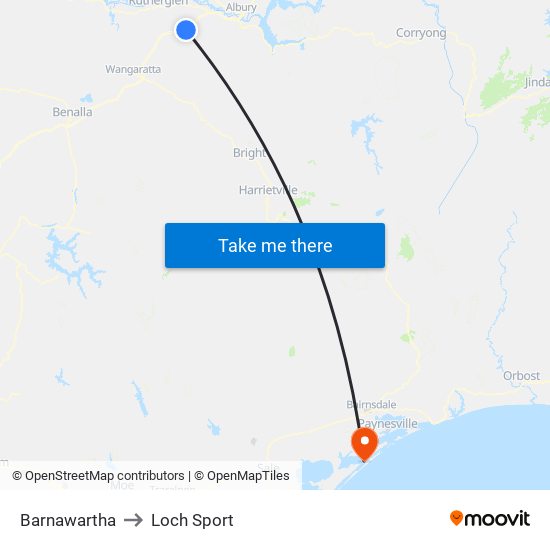 Barnawartha to Loch Sport map