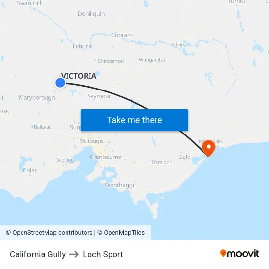 California Gully to Loch Sport map