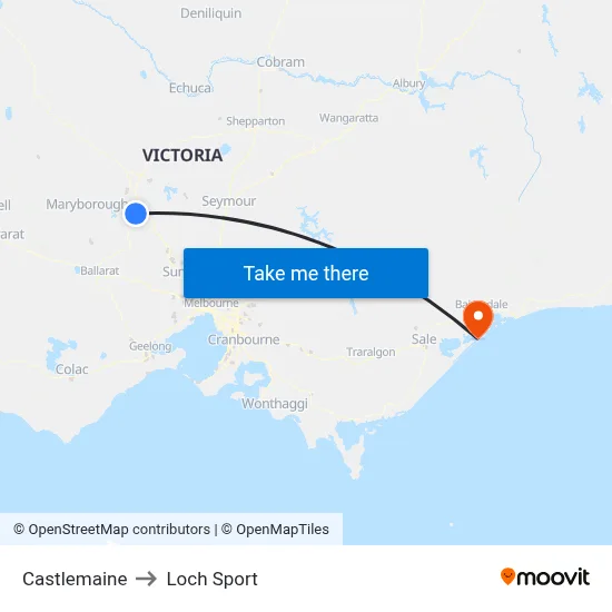 Castlemaine to Loch Sport map