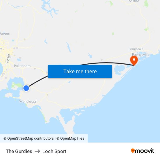 The Gurdies to Loch Sport map