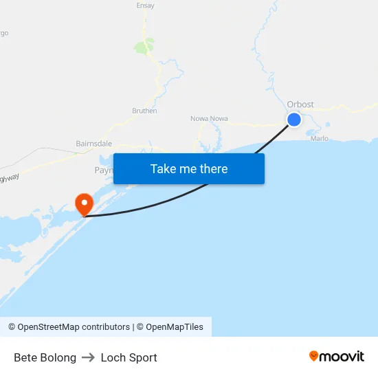 Bete Bolong to Loch Sport map