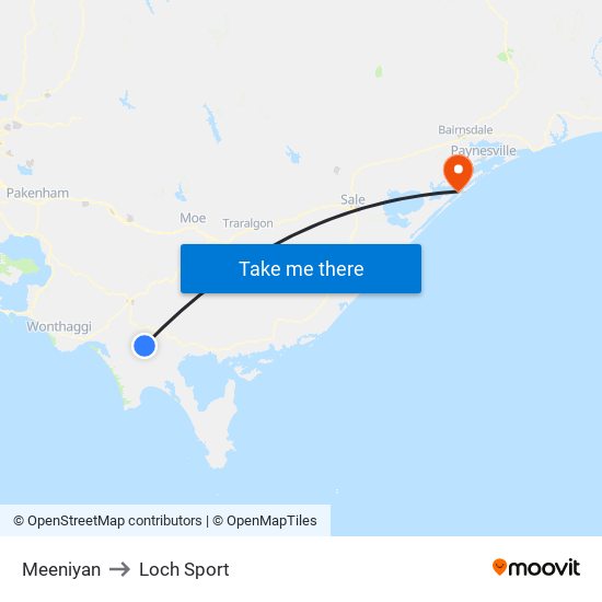 Meeniyan to Loch Sport map