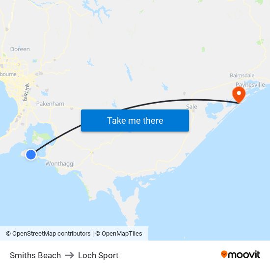 Smiths Beach to Loch Sport map