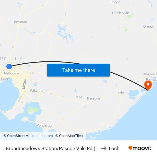 Broadmeadows Station/Pascoe Vale Rd (Broadmeadows) to Loch Sport map