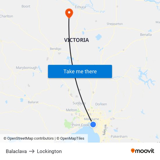 Balaclava to Lockington map