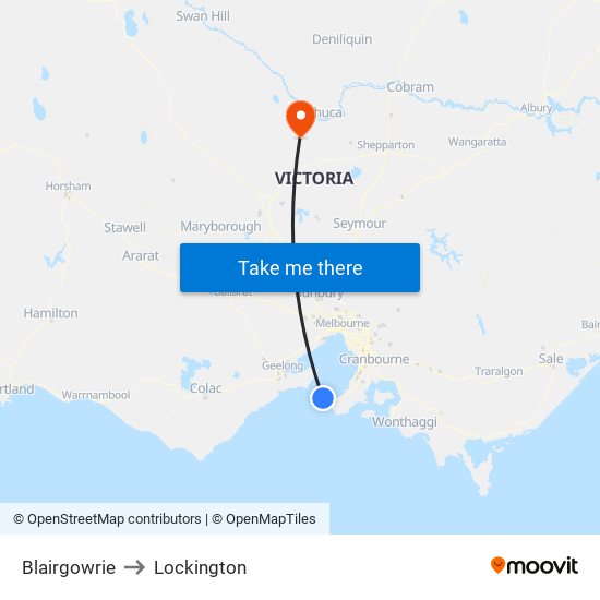 Blairgowrie to Lockington map