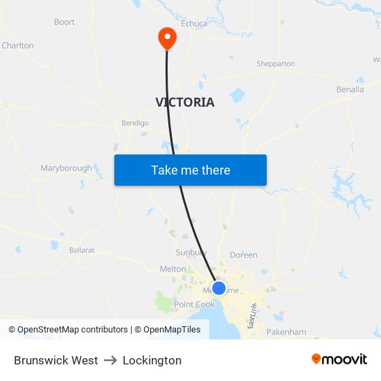 Brunswick West to Lockington map