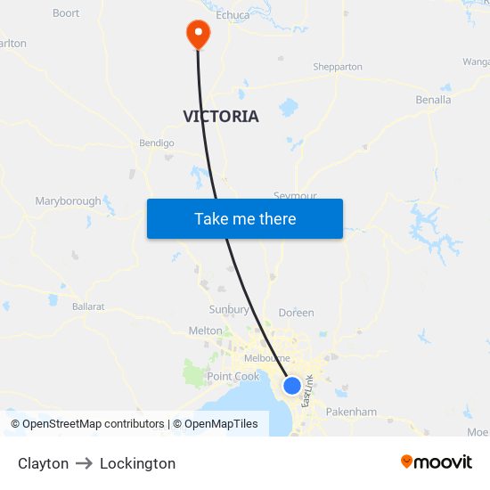 Clayton to Lockington map