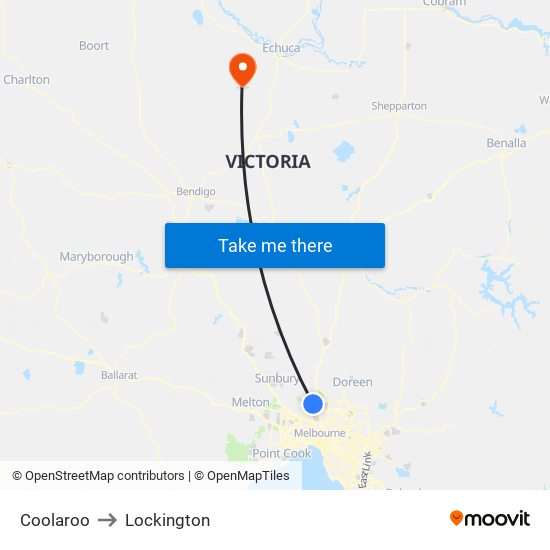 Coolaroo to Lockington map