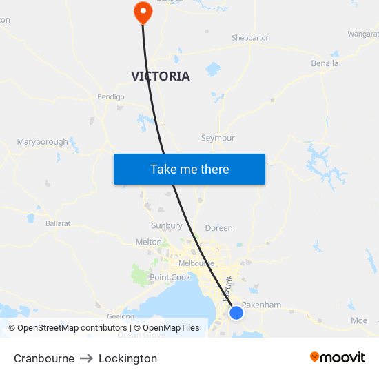 Cranbourne to Lockington map