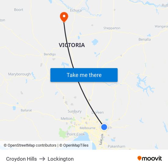 Croydon Hills to Lockington map