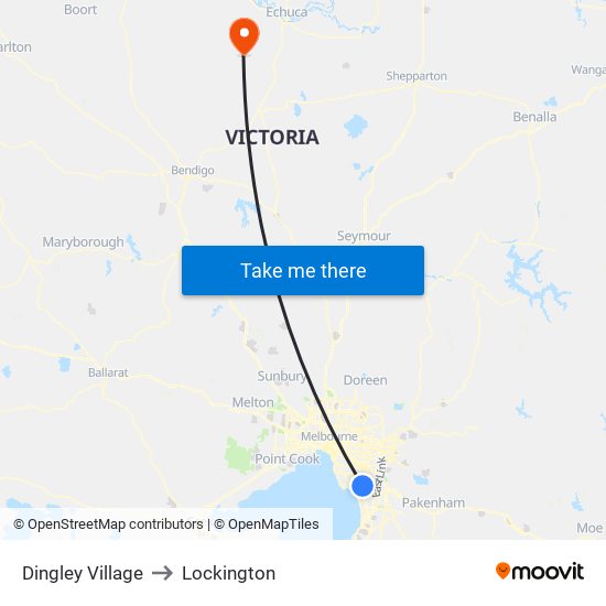 Dingley Village to Lockington map