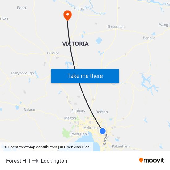 Forest Hill to Lockington map