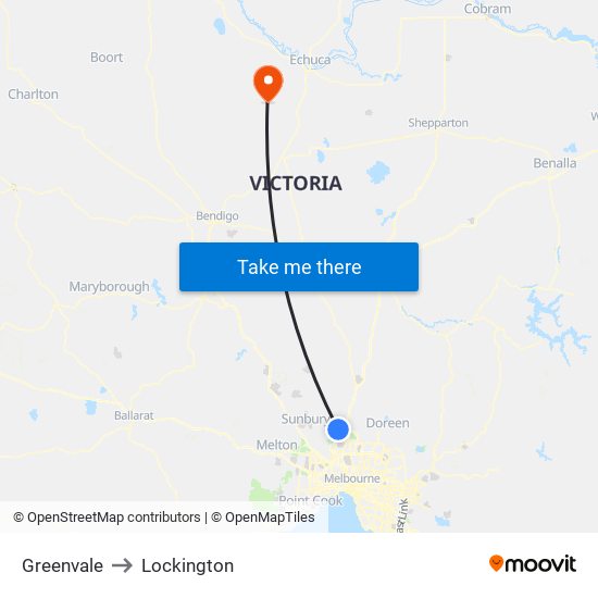 Greenvale to Lockington map