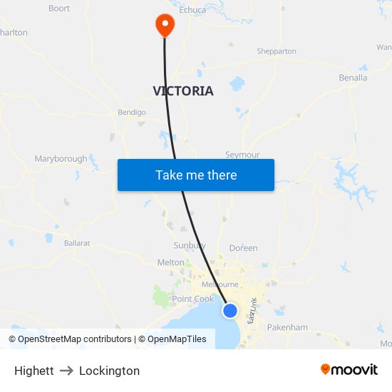 Highett to Lockington map