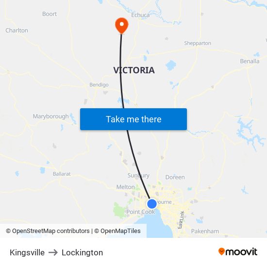 Kingsville to Lockington map