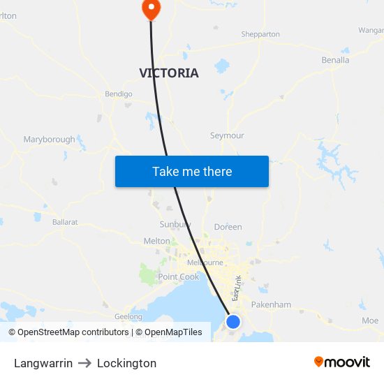 Langwarrin to Lockington map