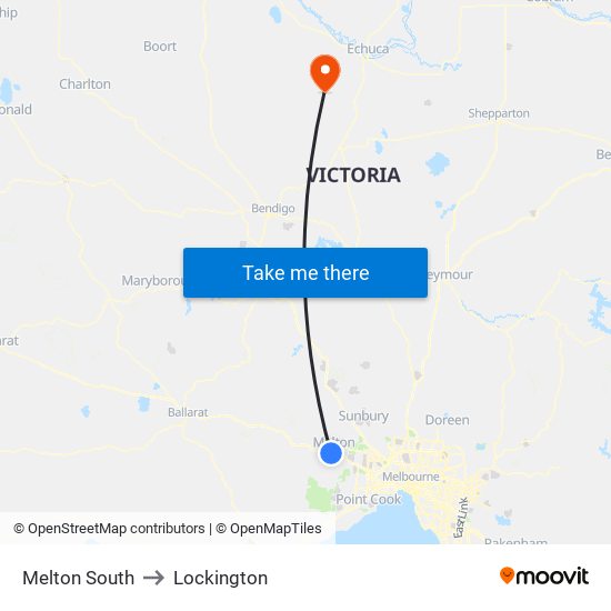 Melton South to Lockington map