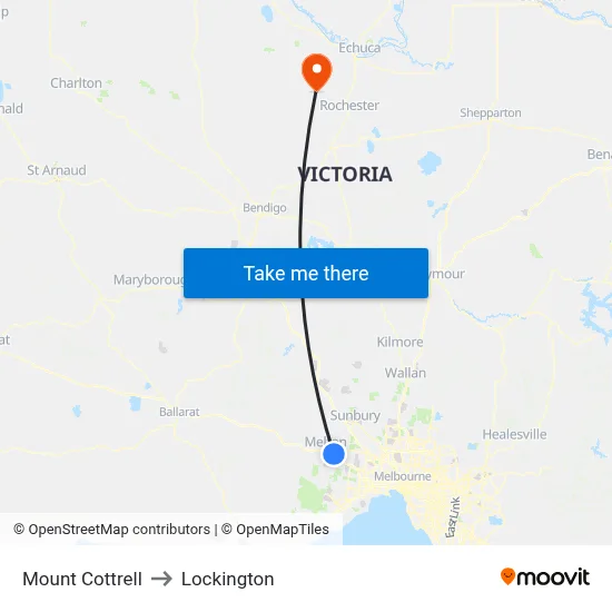 Mount Cottrell to Lockington map