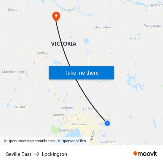 Seville East to Lockington map