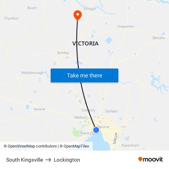 South Kingsville to Lockington map