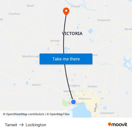 Tarneit to Lockington map