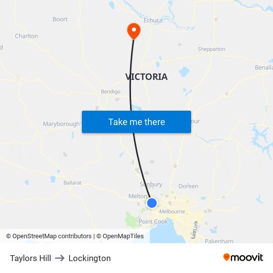 Taylors Hill to Lockington map