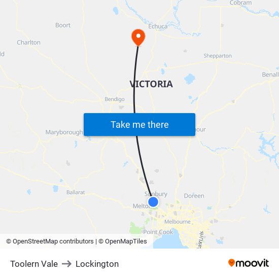 Toolern Vale to Lockington map