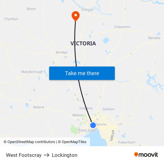 West Footscray to Lockington map