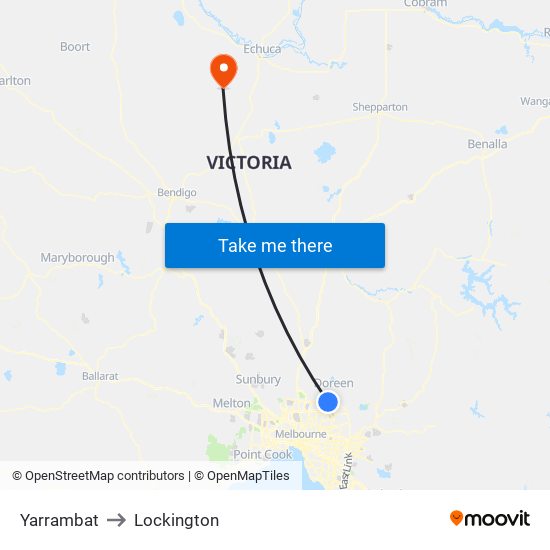 Yarrambat to Lockington map