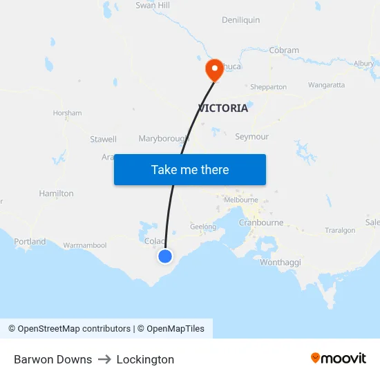 Barwon Downs to Lockington map