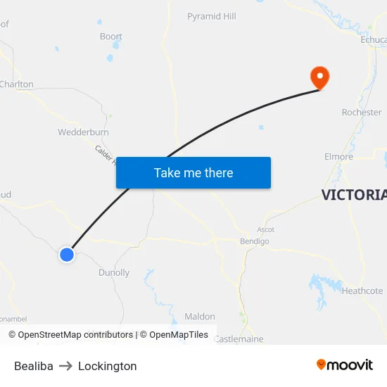 Bealiba to Lockington map