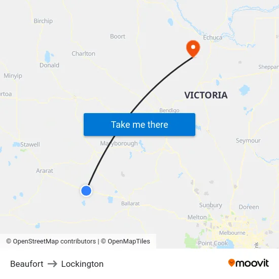 Beaufort to Lockington map